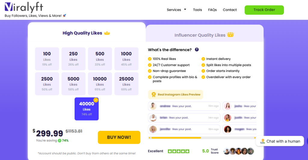 Viralyft is best for buy instagram likes
