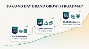 30-60-90 day social media brand growth roadmap from 0 to 10k followers 