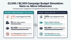 Decision tree for choosing between nano and micro-influencers