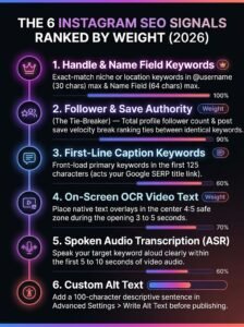 6 Instagram SEO ranking factors in 2026 ordered by search weight