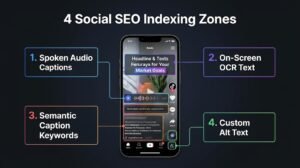 4 social SEO zones where algorithms read keywords on Reels and TikTok